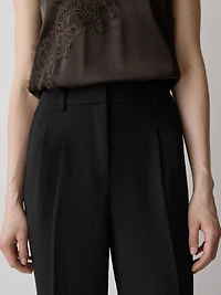 Pantalon à Taille Haute et Jambe Large