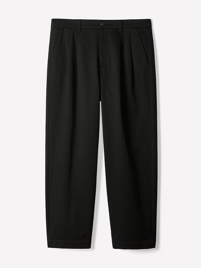 Loose Straight-Leg Pleated Pant