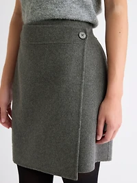 Melton Wrap Mini Skirt