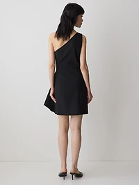 One-Shoulder Draped Mini Cocktail Dress