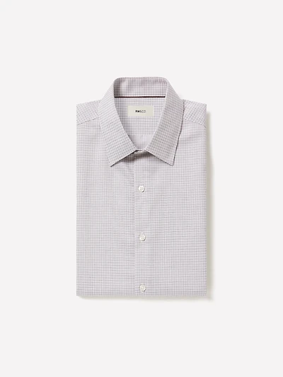 Tailored-Fit Dress Shirt with Micro Check Print