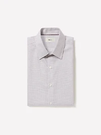 Tailored-Fit Dress Shirt with Micro Check Print