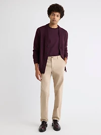 T-Shirt Uni à Col Rond en Coton Interlock