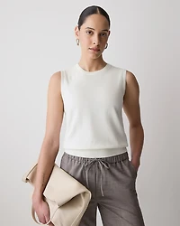 Pull Sans Manches à Col Dégagé
