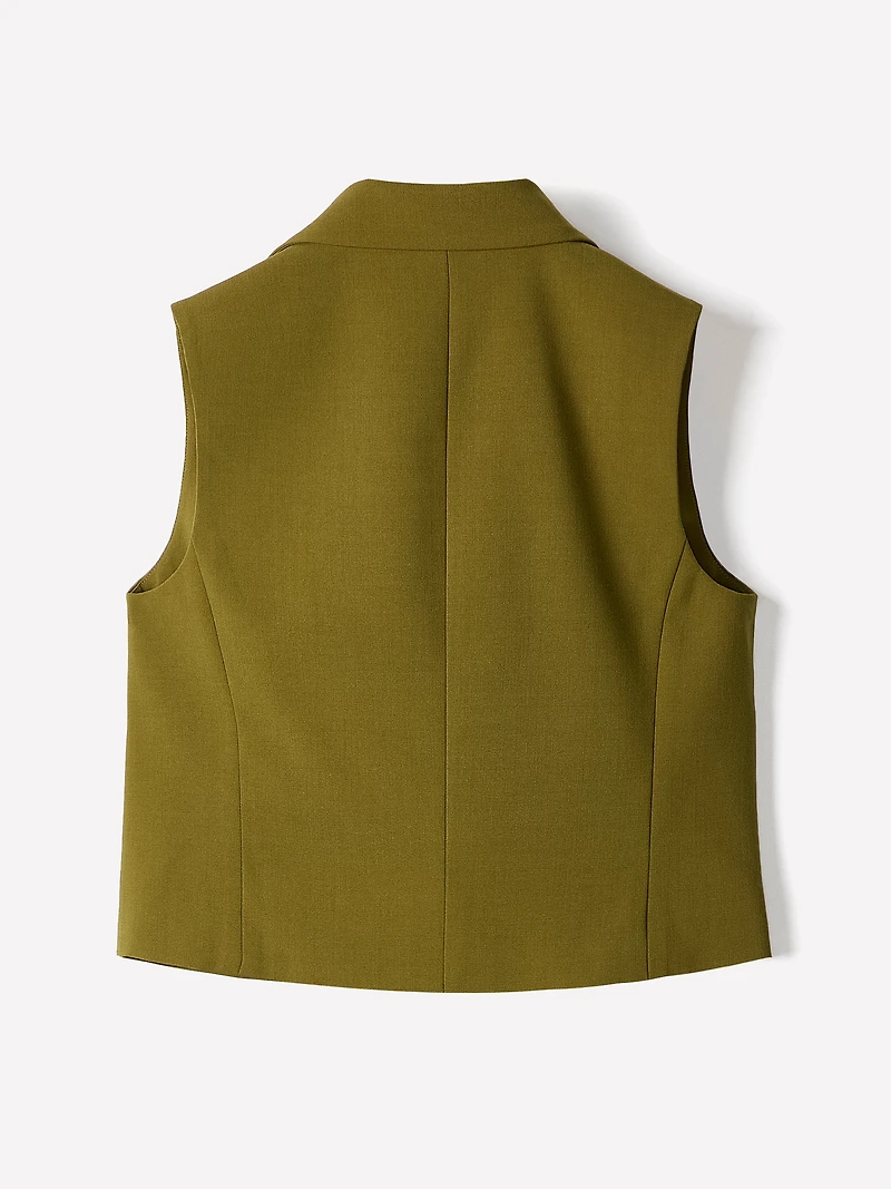 Sleeveless Double-Breasted Vest