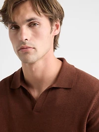 Long-Sleeve Sweater with Johnny Collar