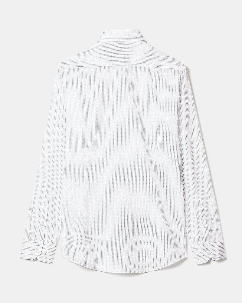 Chemise Habillée Blanche à Coupe Étroite Pois