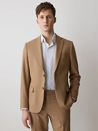 Veston de Complet Beige Doré à Coupe Étroite