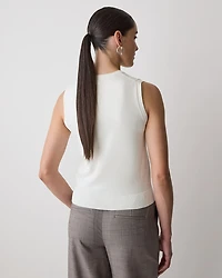 Pull Sans Manches à Col Dégagé