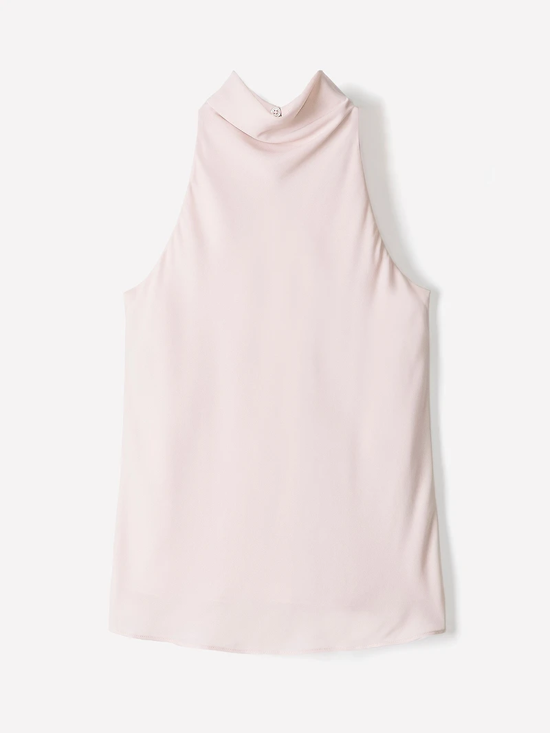 Blouse à Col Licou en Crêpe Soyeux