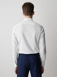 Slim Fit Solid Supima (R) Cotton Twill Dress Shirt