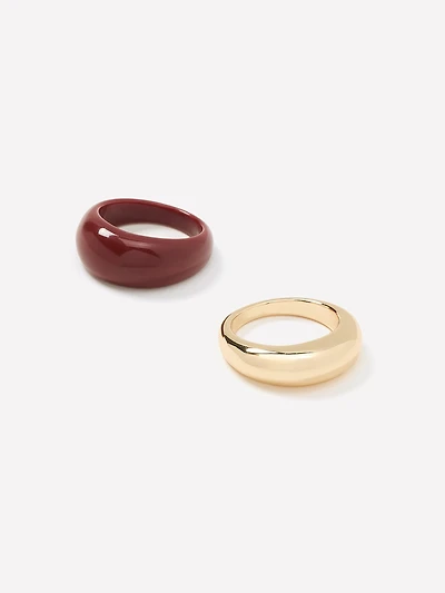 Metal and Acrylic Rings - Set of 2