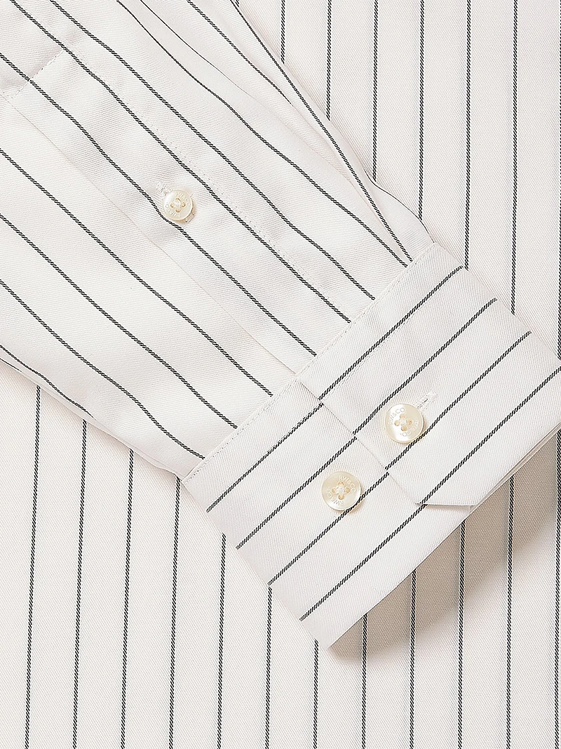 Striped Relaxed-Fit Twill Dress Shirt