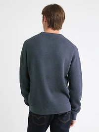 Pull à Manches Longues et Col Rond avec Cachemire