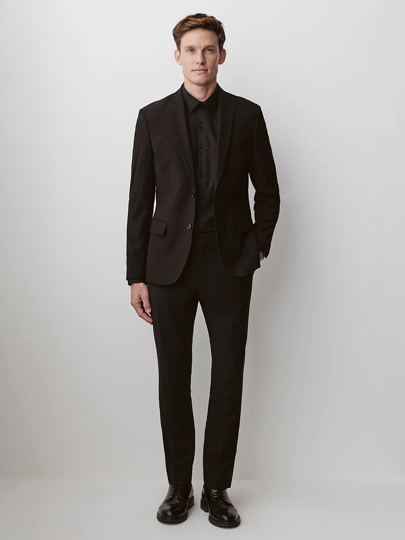 Veston De Complet Essentiel Coupe Étroite En Mélange Laine Noir