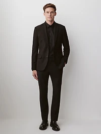 Veston De Complet Essentiel Coupe Étroite En Mélange Laine Noir