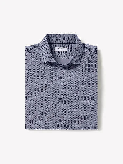 Chemise Habillée à Coupe Régulière Micro Imprimé Géométrique