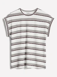 Striped Extended-Sleeve Crew-Neck Tee