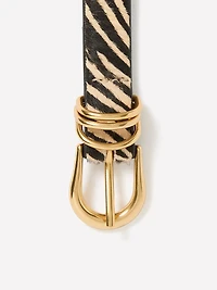 Ceinture en Cuir à Imprimé Zébré