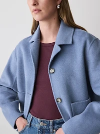 Manteau de Transition Double Face en Laine