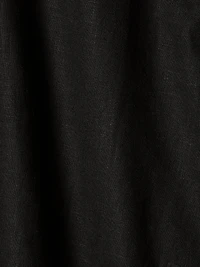 Linen-Blend Extended-Sleeve Blouse with Shirt Collar