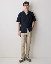 Short-Sleeve Textured Shirt with Camp Collar