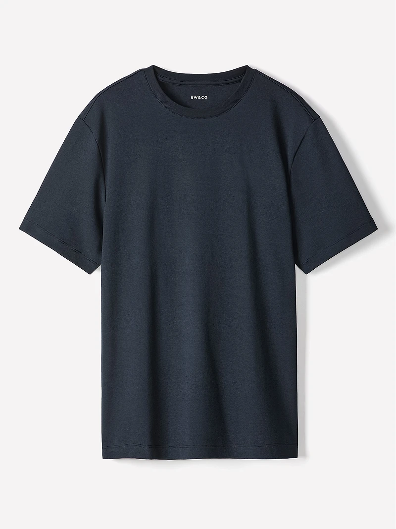 T-Shirt Uni à Manches Courtes et Col Rond