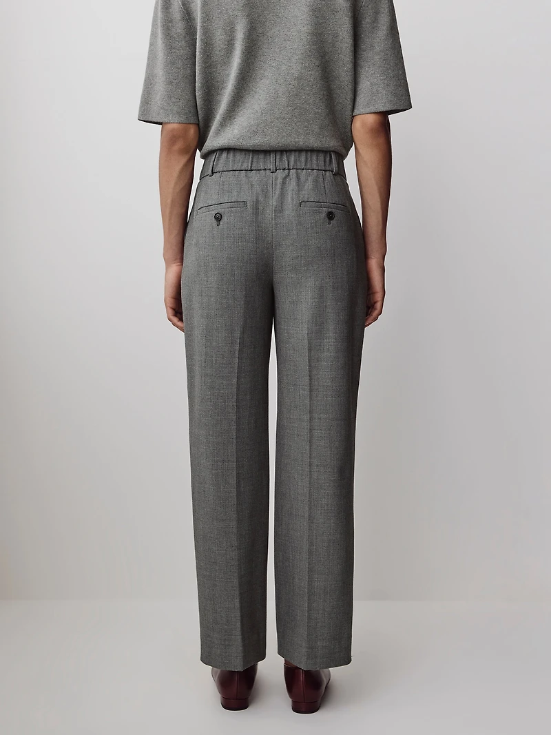 Mid-Rise Straight-Leg Cropped Pant