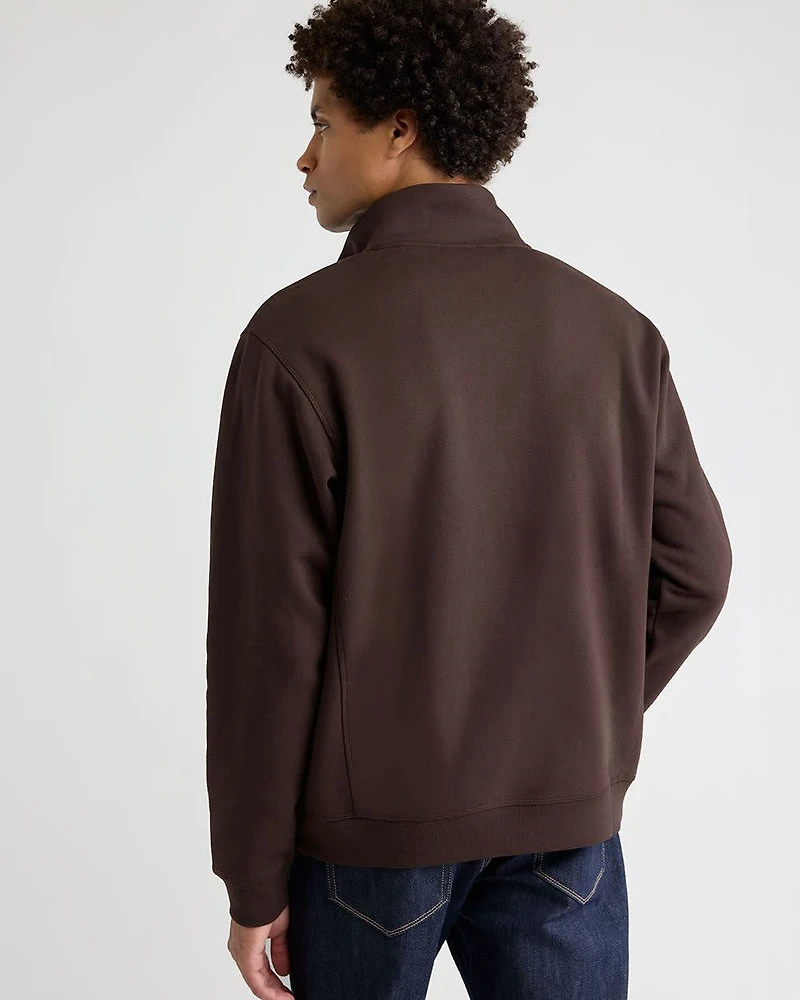 Long-Sleeve Half-Zip Mock-Neck Sweater