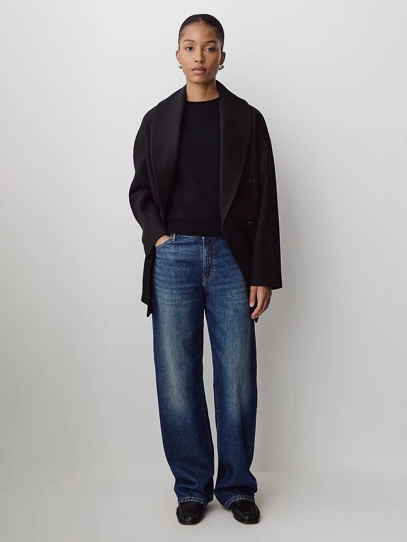 Short-Sleeve Mock-Neck Sweater