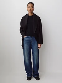 Short-Sleeve Mock-Neck Sweater