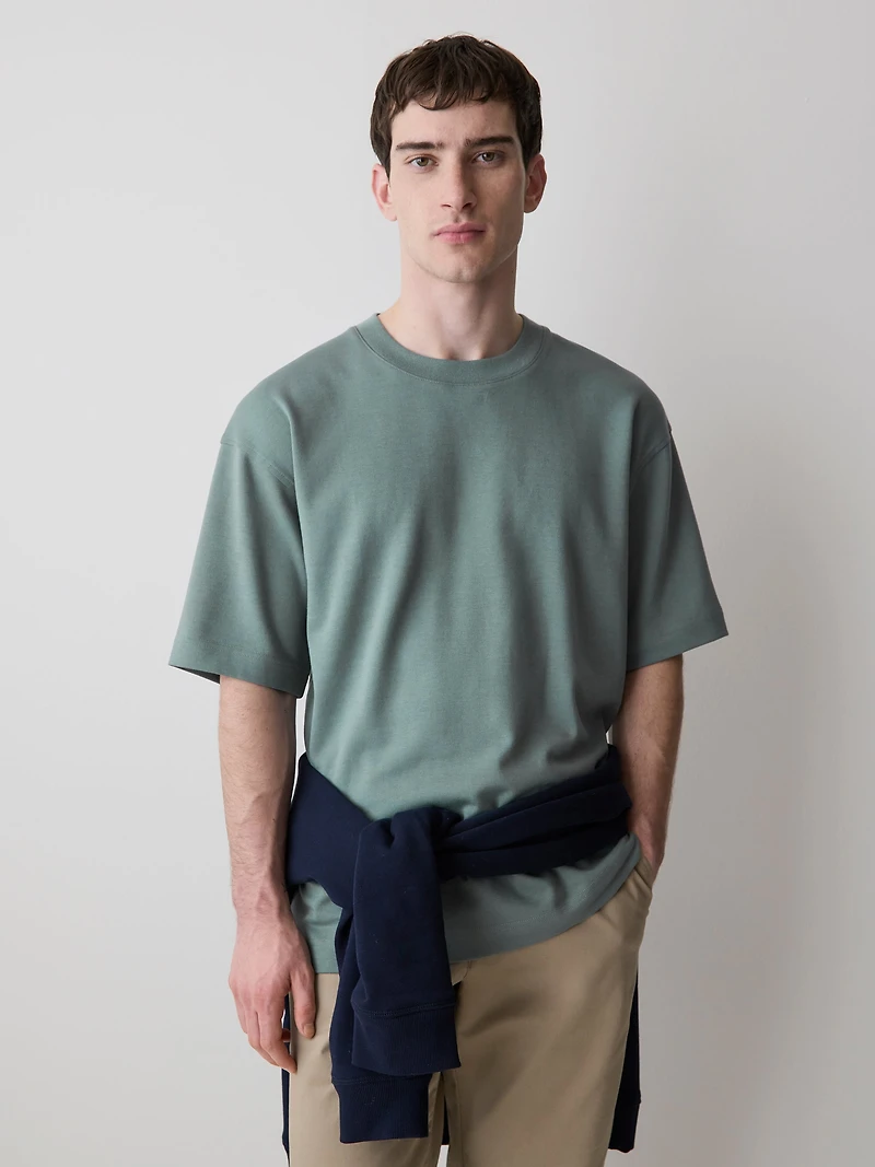 T-Shirt Ample à Manches Courtes et Col Rond