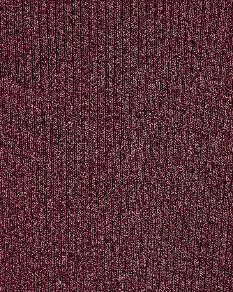 Elbow-Sleeve Ribbed Sweater with Removable Shirt Collar