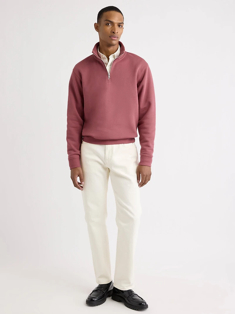 Pull à Col Montant Zippé et Manches Longues