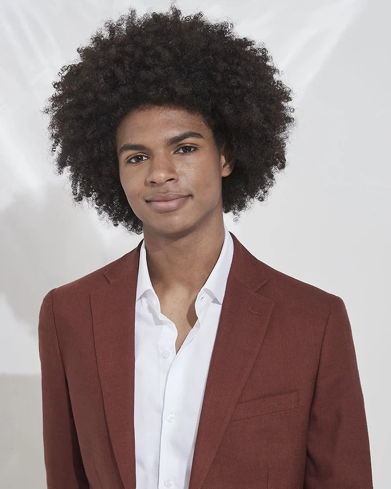 Slim Fit Stretch Linen Blazer