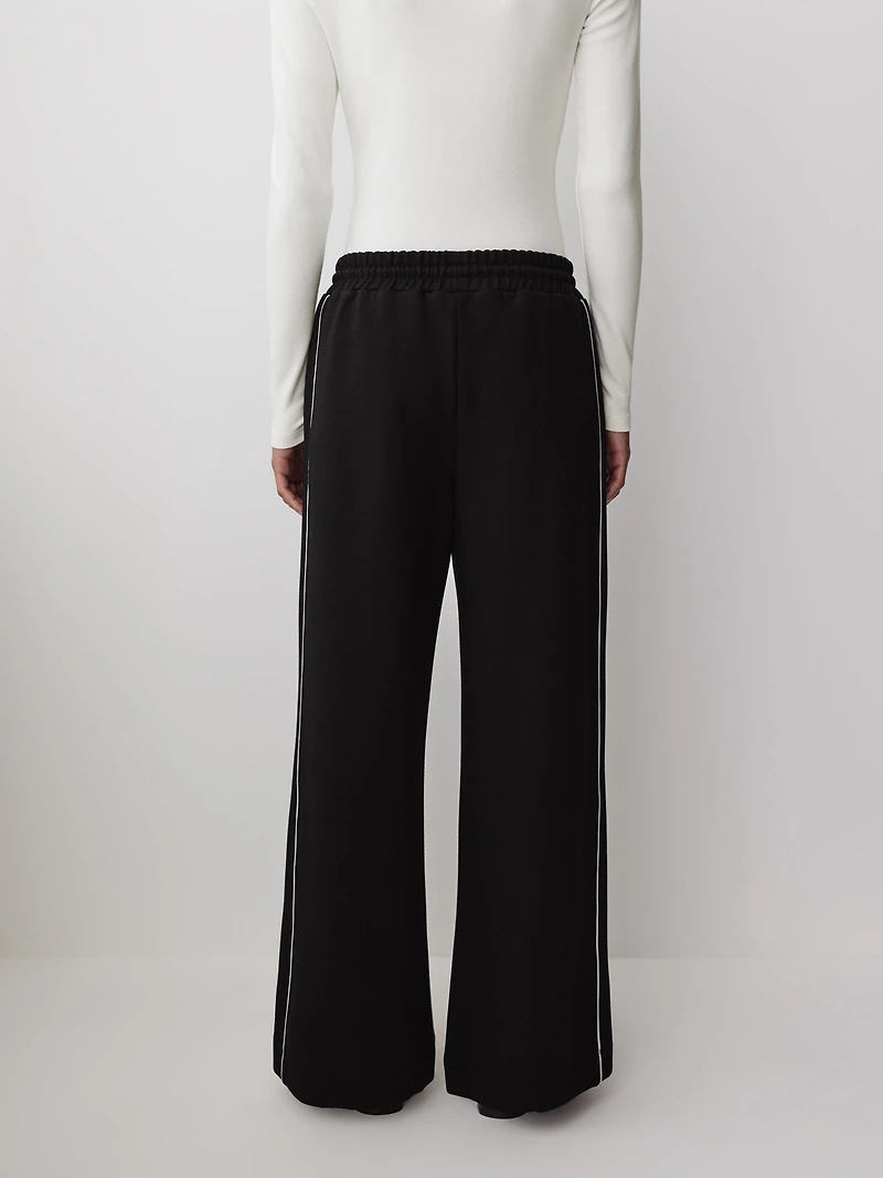 Pantalon à Jambe Large et Taille Mi-Haute