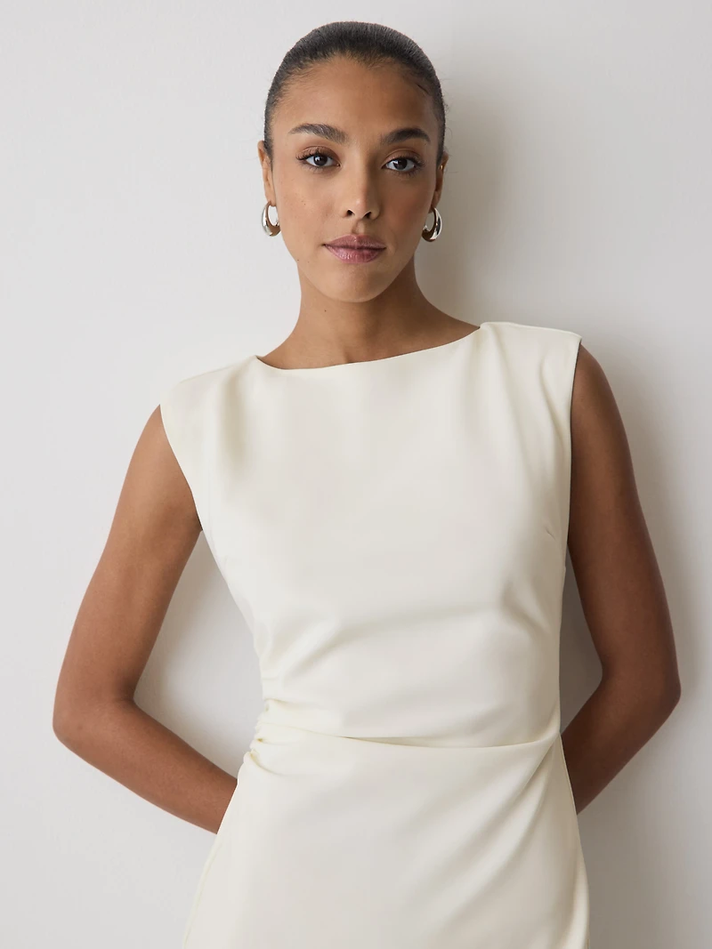 Sleeveless Crew-Neck Mini Dress