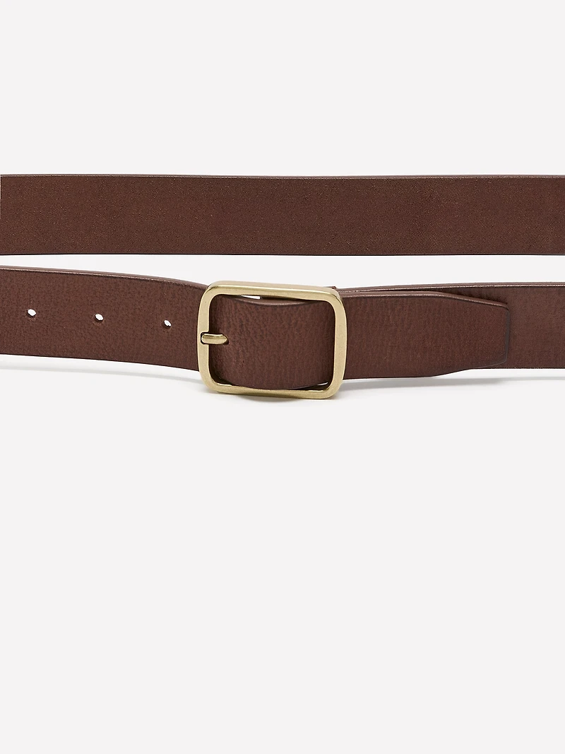 Ceinture en Cuir avec Boucle Laiton Vieilli
