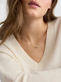 Short Necklace with Two-Gem Pendant