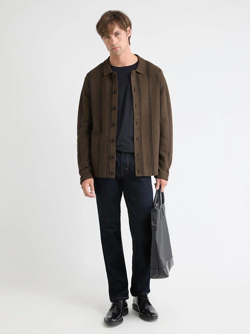 Cardigan en Mailles de Milan avec Col Chemisier