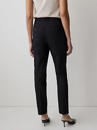 Pantalon Indispensable Cheville Coupe Courbes Noir à Jambe Étroite et Taille Mi-Haute