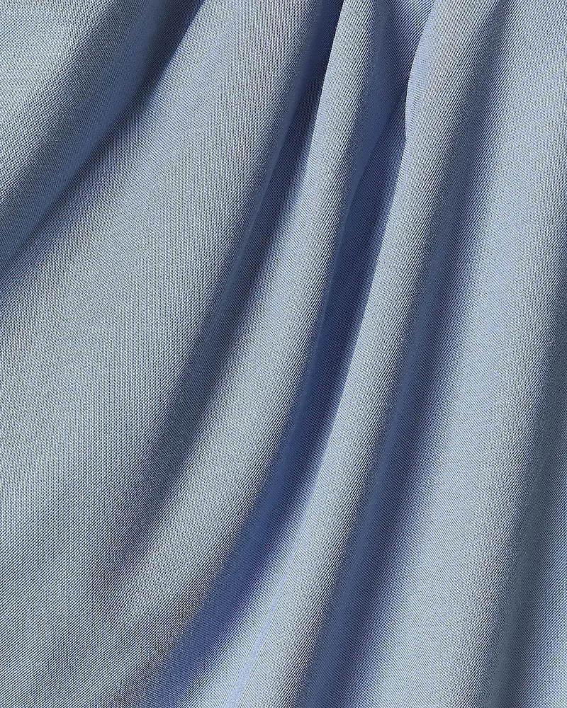 Extended-Sleeve Crew-Neck Draped Top