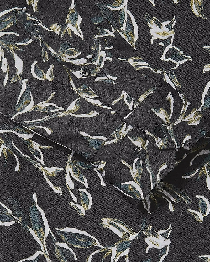 Chemise Habillée à Coupe Ajustée Motif Floral Aquarelle