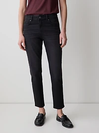 Jeans Skinny Gris à Taille Mi-Haute