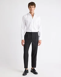 Slim-Fit Solid Cotton Modal Dress Shirt