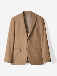 Veston de Complet Beige Doré à Coupe Étroite