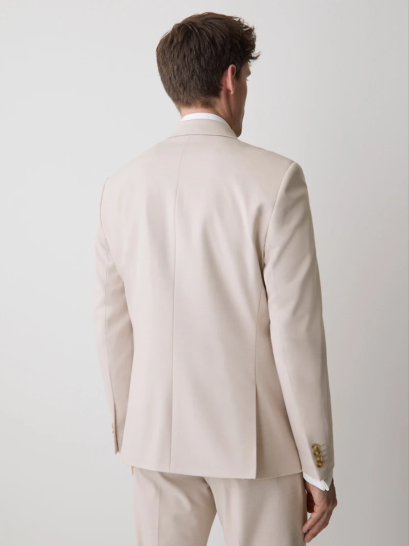 Slim-Fit Light Pink Suit Blazer