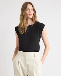 Utility-Extended-Sleeve Crew-Neck Top