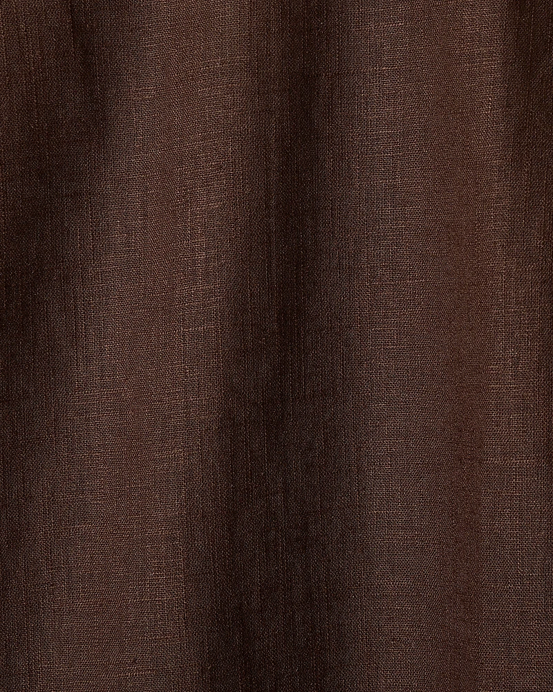 Blouse Sans Manches à Col Rond en Mélange de Lin