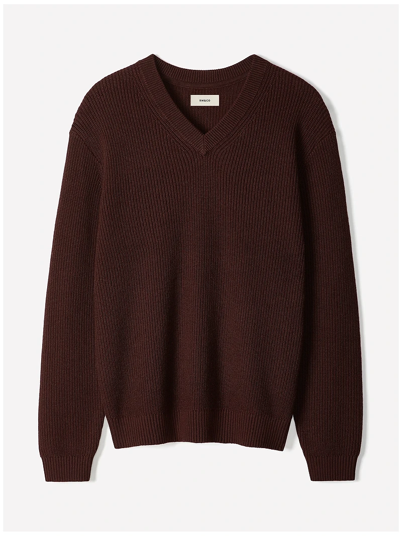 Cashmere-Blend Long-Sleeve V-Neck Sweater